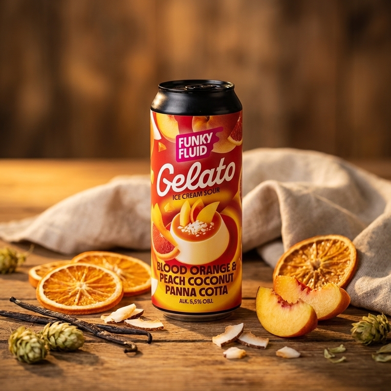 Gelato: Blood Orange & Peach Coconut Panna Cotta - Funky Fluid Sour - Smoothie / Pastry 500ml - 2