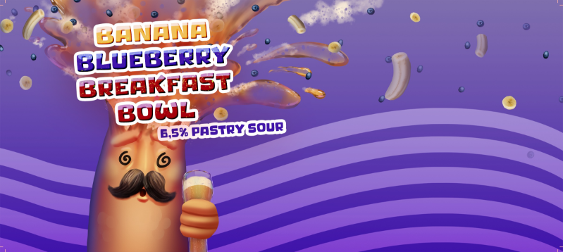 Banana Blueberry Breakfast Bowl - Lobik Sour - Smoothie / Pastry 330ml - 1