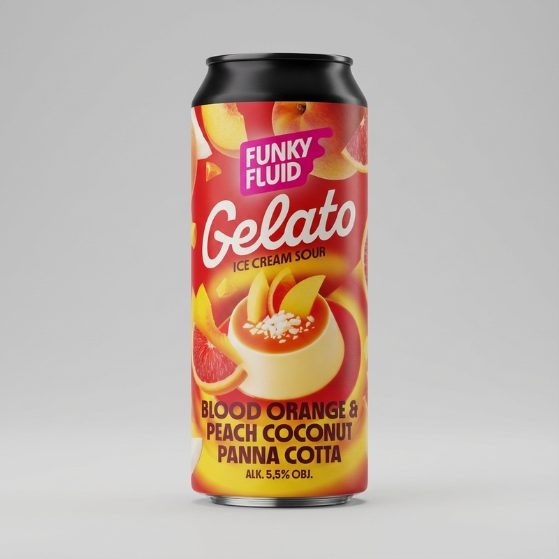 Gelato: Blood Orange & Peach Coconut Panna Cotta - Funky Fluid Sour - Smoothie / Pastry 500ml - 1