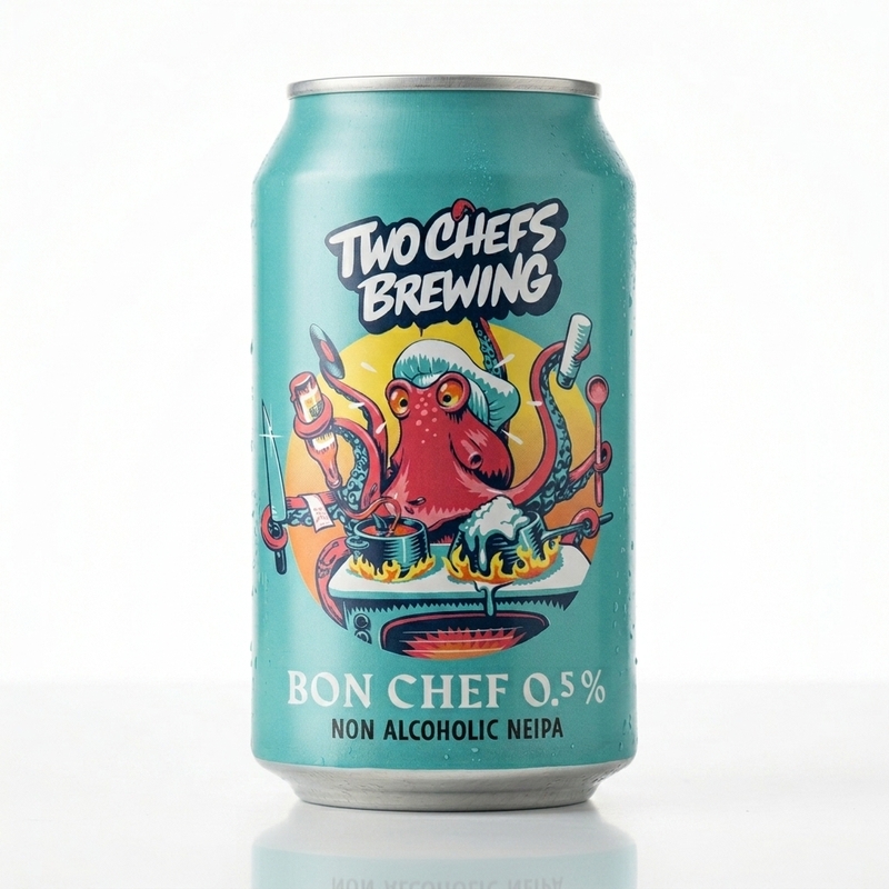 Bon Chef Non Alcoholic - Two Chefs Brewing Non-Alcoholic Beer - IPA 330ml - 2