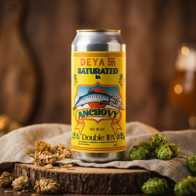 Saturated in Anchovy (Fast Fashion collab) - DEYA Brewing Company IPA - Imperial / Double New England / Hazy 500ml - 1