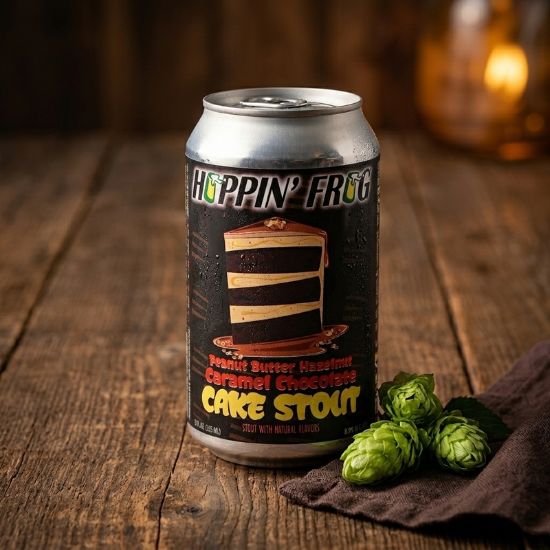 Peanut Butter Hazelnut Caramel Chocolate Cake Stout - Hoppin' Frog Brewery Stout - Imperial / Double Pastry 355ml - 1