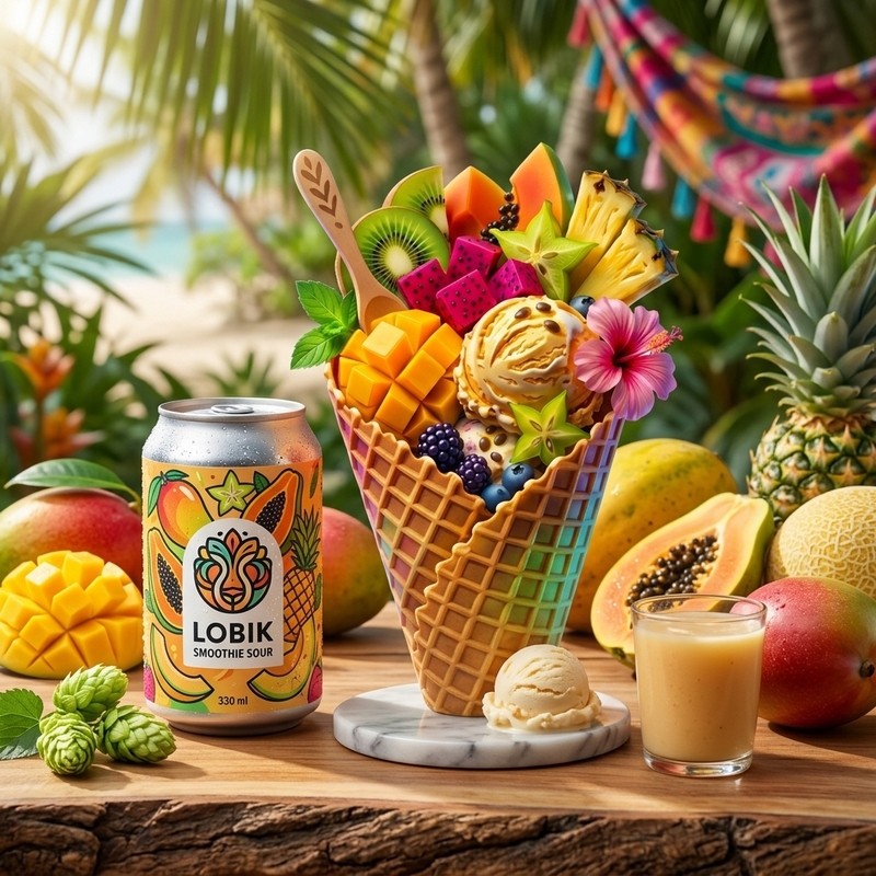 Tropical EDM Party Gelato - Lobik Sour - Smoothie / Pastry 330ml - 1