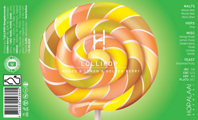 Lollipop : Mango & Lemon & Golden Berry - Hopalaa Sour - Fruited 440ml - 1