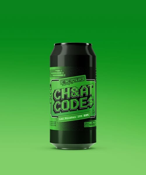 Ch&at Code$ - Neon Raptor Brewing Co. Non-Alcoholic Beer - IPA 440ml - 1