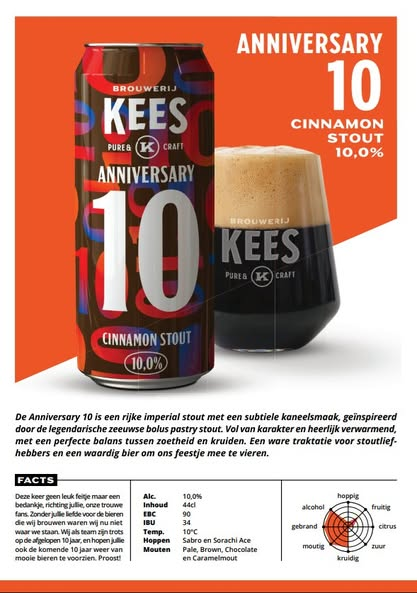 Anniversary 10 - Brouwerij Kees Stout - Imperial / Double 440ml - 1