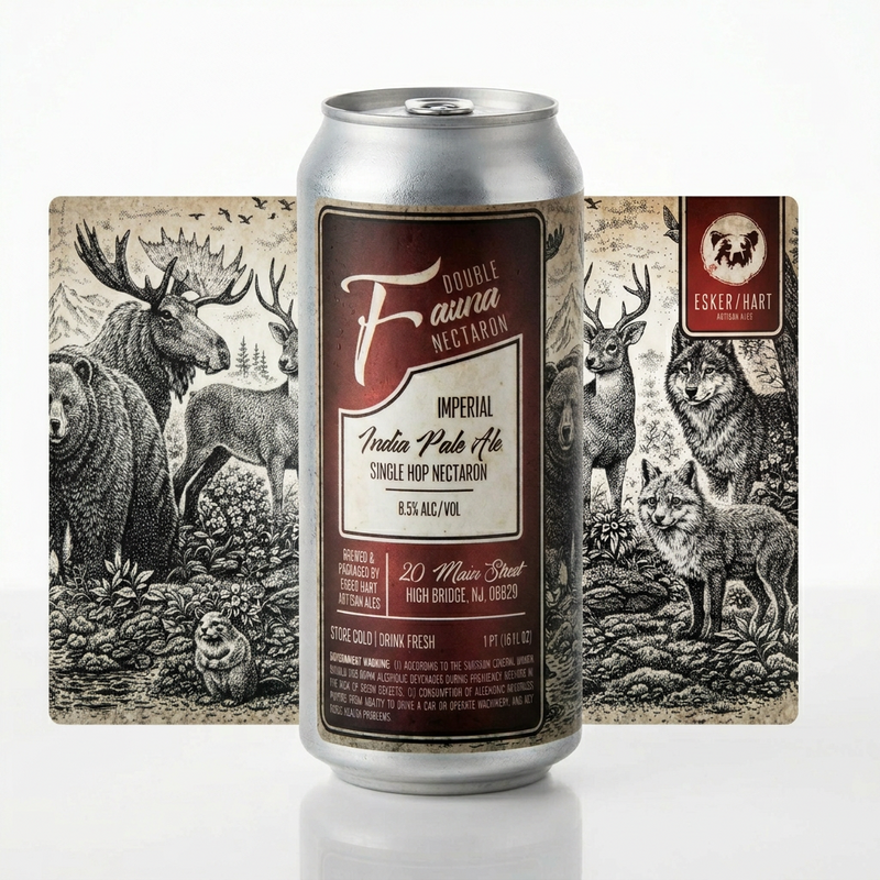 Double Fauna Nectaron - Esker Hart Artisan Ales IPA - Imperial / Double New England / Hazy 473ml - 2