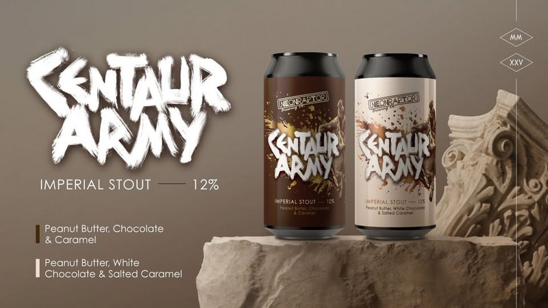 Centaur Army : Peanut Butter, Chocolate & Caramel - Neon Raptor Brewing Co. Stout - Imperial / Double Pastry 440ml - 1