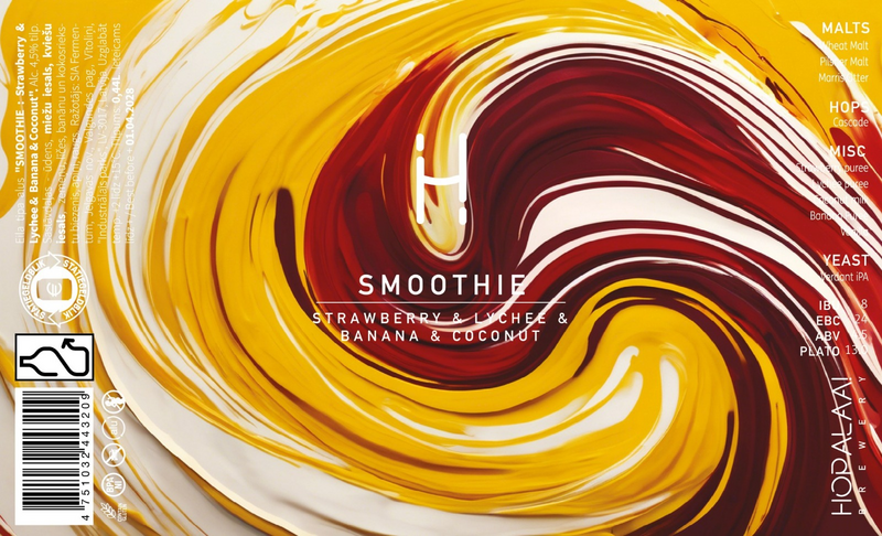 Smoothie: Strawberry, lychee, banana & coconut - Hopalaa Sour - Smoothie / Pastry 440ml - 1