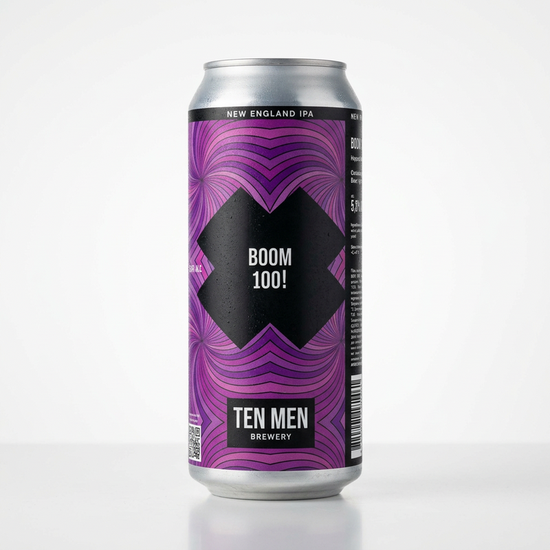 Boom 100! - Ten Men Brewery IPA - New England / Hazy 500ml - 1
