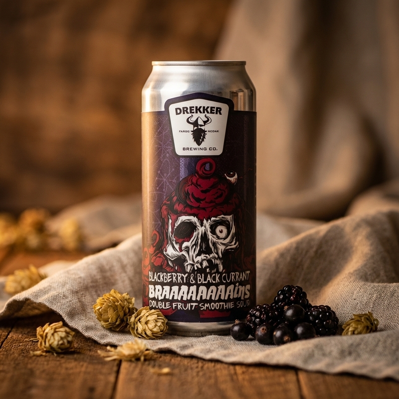 Braaaaaaaains: Blackberry & Black Currant - Drekker Brewing Company Sour - Smoothie / Pastry 473ml - 2