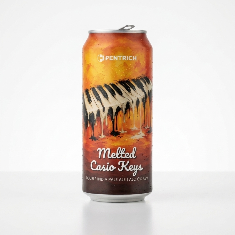 Melted Casio Keys - Pentrich Brewing Co. IPA - Imperial / Double New England / Hazy 440ml - 2