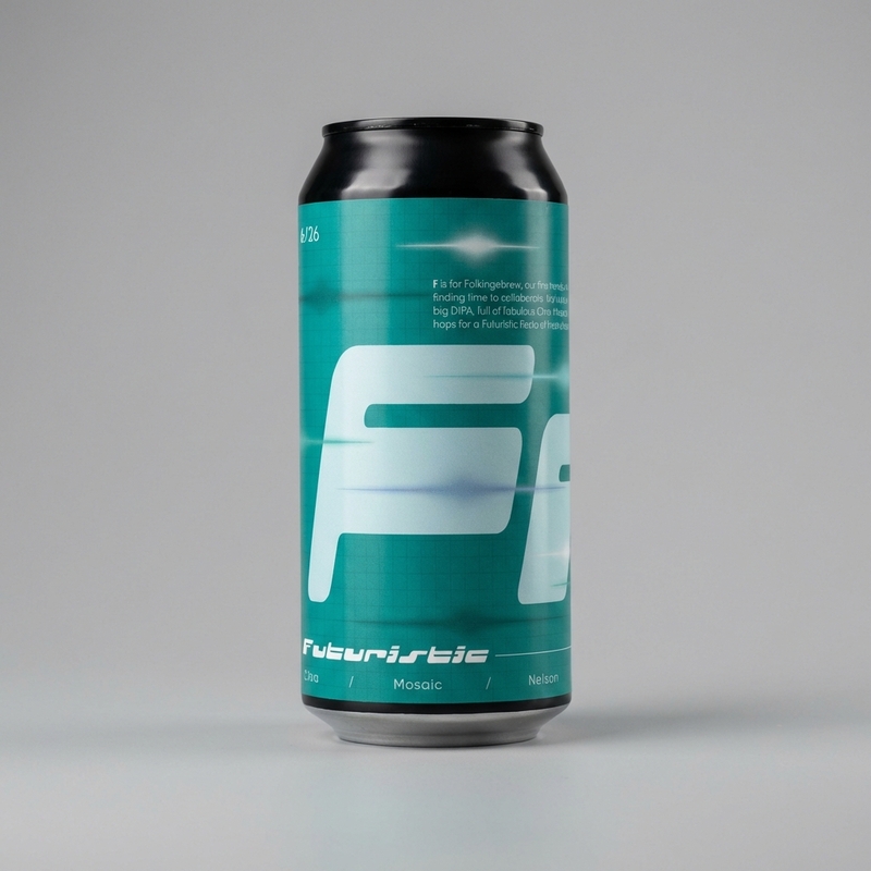 Futuristic (Folkingebrew collab) - Neon Raptor Brewing Co. IPA - Imperial / Double New England / Hazy 440ml - 1