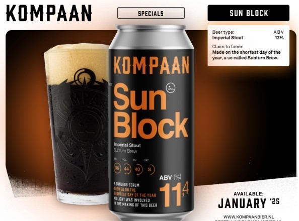 Sun Block - KOMPAAN Dutch Craft Beer Company Stout - Imperial / Double 440ml - 1