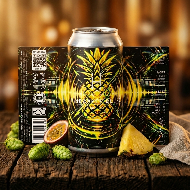 Pineapple Pulse - Hopalaa! Brewery IPA - New England / Hazy 440ml - 1