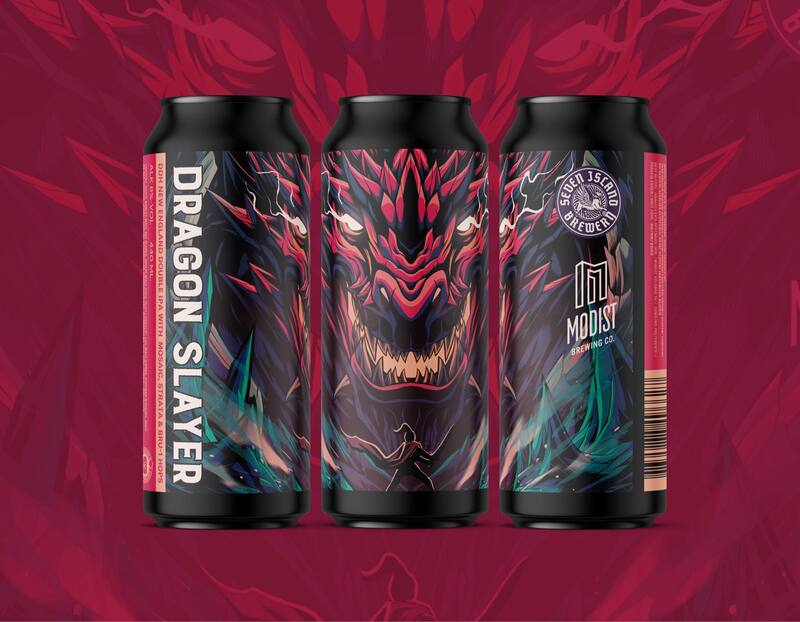 Dragon Slayer - Seven Island Brewery IPA - Imperial / Double New England / Hazy 440ml - 1