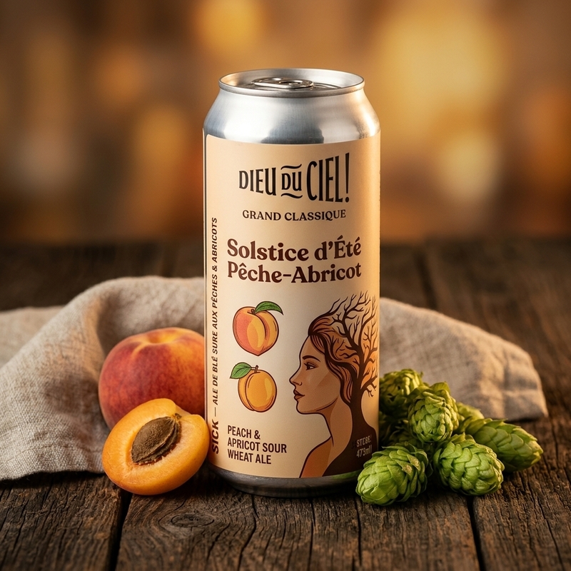 Solstice D'Été Pêche-Abricot - Brasserie Dieu du Ciel! Sour - Fruited 473ml - 1