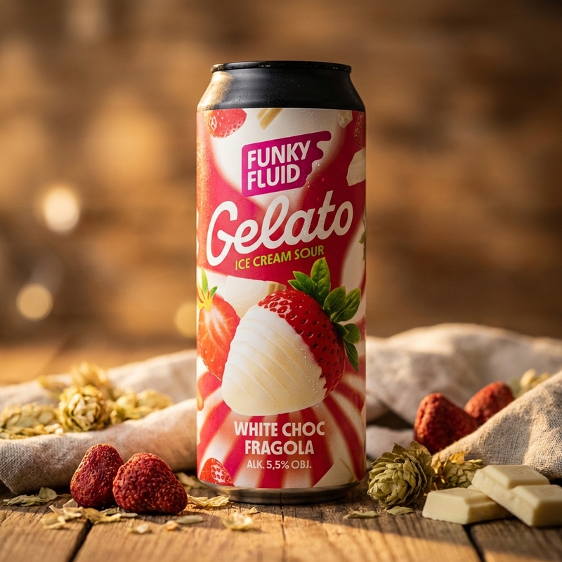 Gelato: White Choc Fragola - Funky Fluid Sour - Smoothie / Pastry 500ml - 2