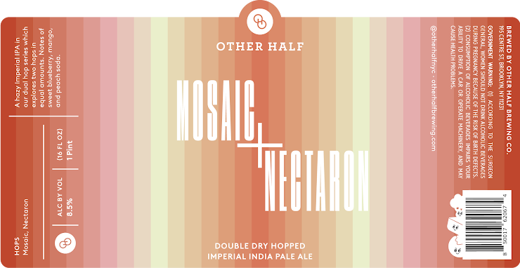 Mosaic + Nectaron - Other Half Brewing Co. IPA - Imperial / Double New England / Hazy 440ml - 1