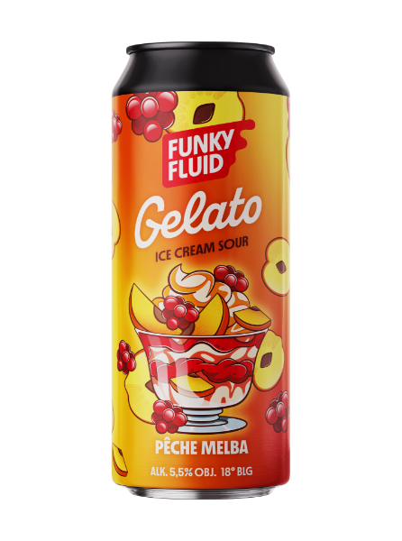 Gelato: Peche Melba - Funky Fluid Sour - Smoothie / Pastry 500ml - 1