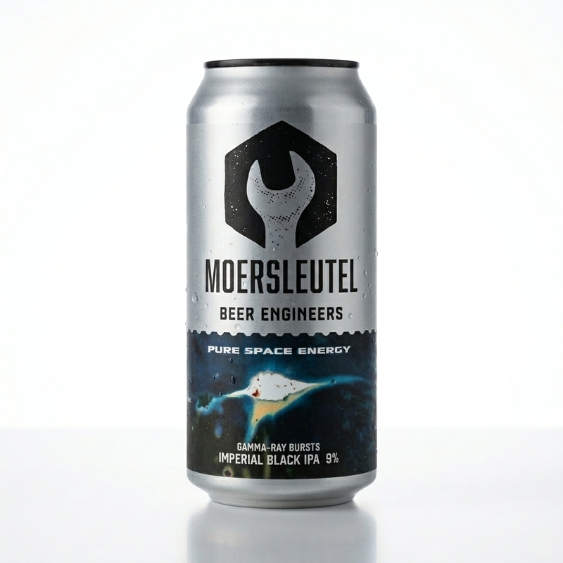 Pure Space Energy: Gamma-Ray Burst - Moersleutel Craft Brewery IPA - Black / Cascadian Dark Ale 440ml - 1