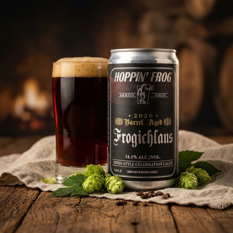 Frogichlaus Swiss-Style Celebration Lager - Hoppin' Frog Brewery Lager - Strong 250ml - 1