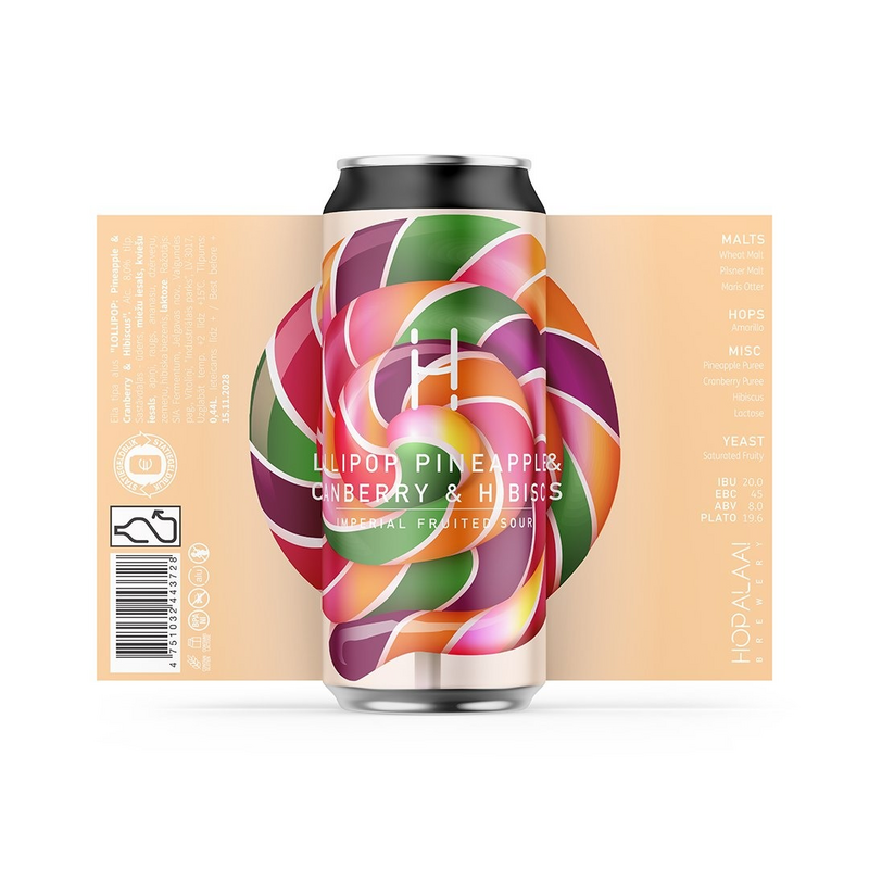 Lollipop: Pineapple, Cranberry & Hibiscus - Hopalaa Sour - Fruited 440ml - 1
