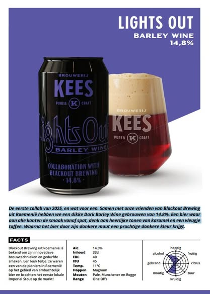 Lights Out (Blackout collab) - Brouwerij Kees Barleywine - American 330ml - 1