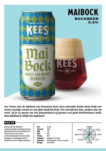 Maibock - Brouwerij Kees Bock - Hell / Maibock / Lentebock 440ml - 1