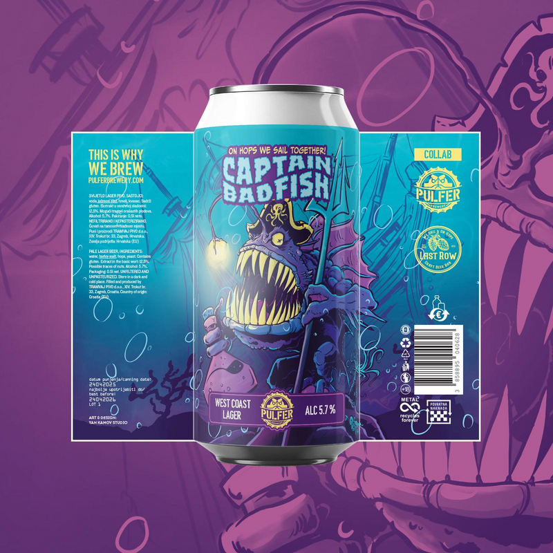 Captain Badfish - Pulfer Brewery Lager - American 500ml - 1