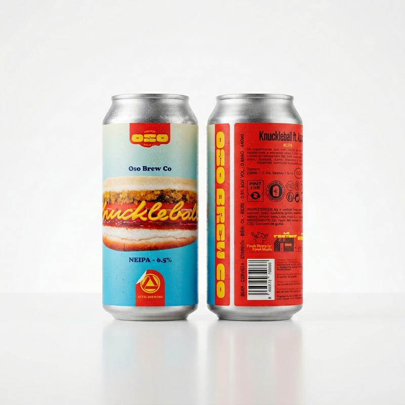 Knuckleball (Collab Attik) - Oso Brew Co IPA - New England / Hazy 440ml - 1