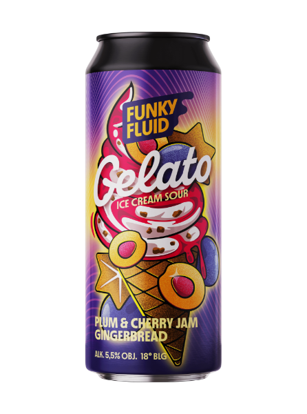 Gelato: Plum & Cherry Jam Gingerbread - Funky Fluid Sour - Smoothie / Pastry 500ml - 1
