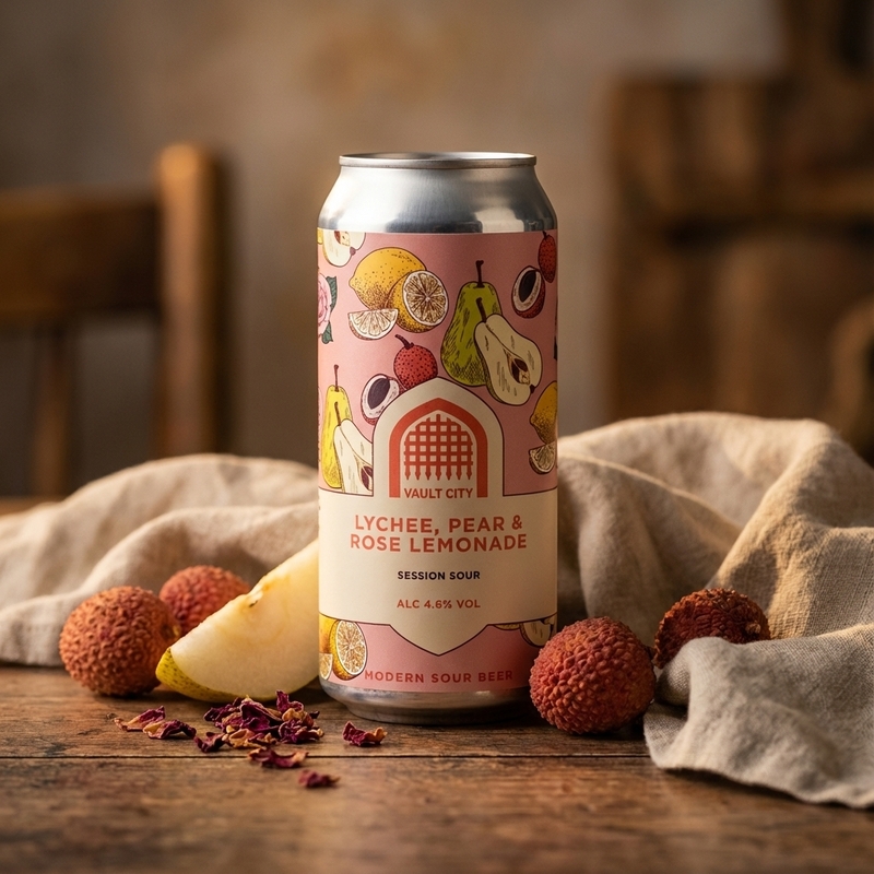 Lychee, Pear & Rose Lemonade - Vault City Brewing Sour - Fruited 330ml - 2