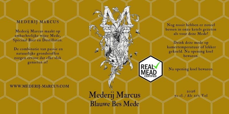 Blauwe Bessen Mede 2026 - Mederij Marcus Mead - Melomel 500ml - 1