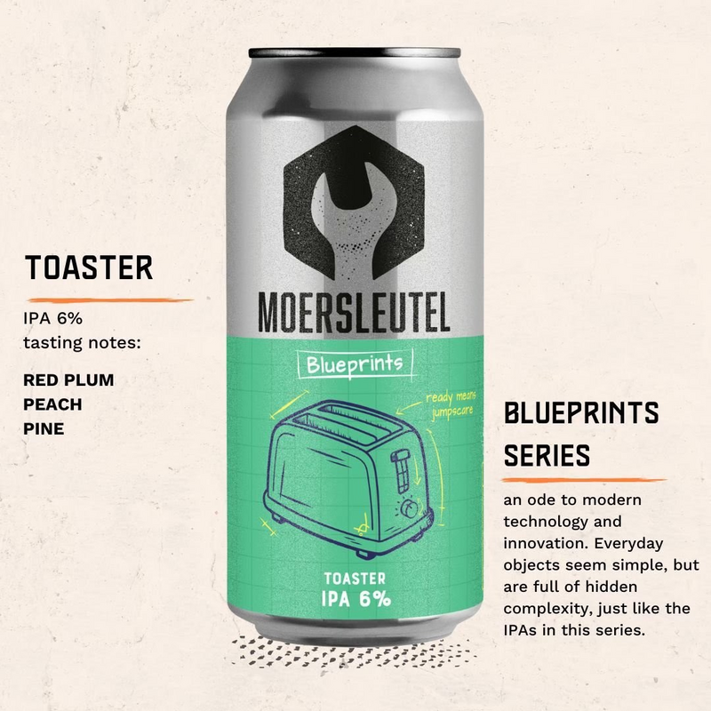 Toaster (w/ La Debauche) - Moersleutel Craft Brewery IPA - New England / Hazy 440ml - 1