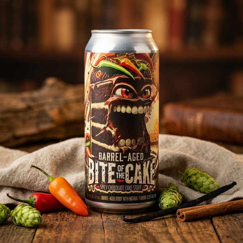 Barrel-Aged Bite of the Cake Spicy Chocolate Cake Stout - Hoppin' Frog Brewery Stout - Imperial / Double Pastry 473ml - 1
