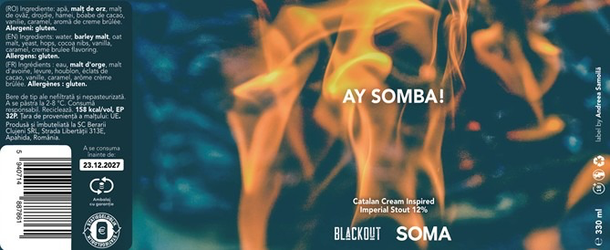 Ay Somba! - Blackout Brewing Stout - Imperial / Double Pastry 330ml - 1