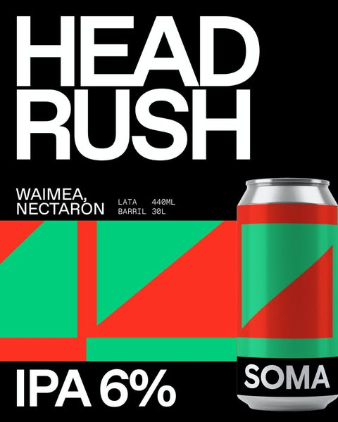 Head Rush - SOMA Beer IPA - New England / Hazy 440ml - 1