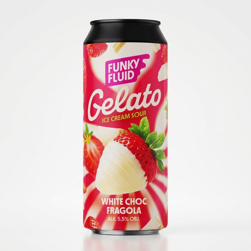 Gelato: White Choc Fragola - Funky Fluid Sour - Smoothie / Pastry 500ml - 1