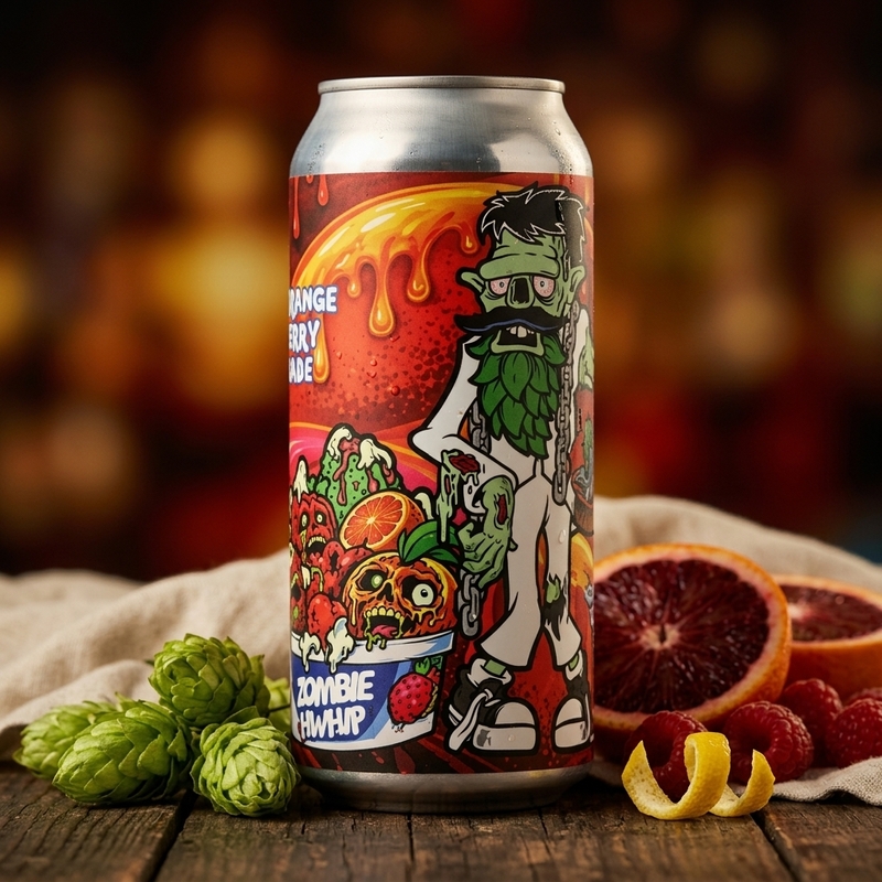 Zombie HWhip: Blood Orange Raspberry Lemonade - Beer Zombies Brewing Co. Sour - Fruited 473ml - 1