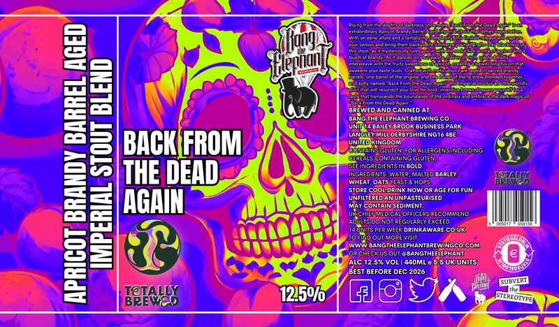 Back From the Dead Again - Bang The Elephant Brewing Co Stout - Imperial / Double 440ml - 1