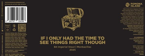 If I Only Had The Time To See Things Right Though - Pomona Island Brew Co. Stout - Imperial / Double 750ml - 1
