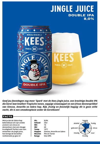 Jingle Juice - Brouwerij Kees IPA - Imperial / Double 330ml - 1