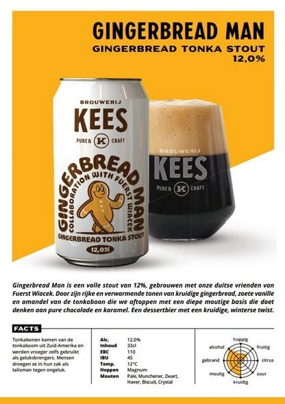 Gingerbread Man (Fuerst Wiacek collab) - Brouwerij Kees Stout - Imperial / Double Pastry 330ml - 1