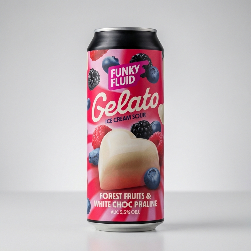 Gelato: Forest Fruits White Choc Praline - Funky Fluid Sour - Smoothie / Pastry 500ml - 1