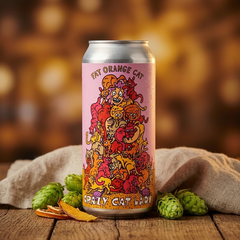 Crazy Cat Lady - Fat Orange Cat Brew Co. IPA - Imperial / Double New England / Hazy 473ml - 1