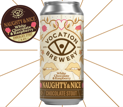 Naughty & Nice: White Chocolate & Raspberry - Vocation Brewery Stout - Coffee 440ml - 1