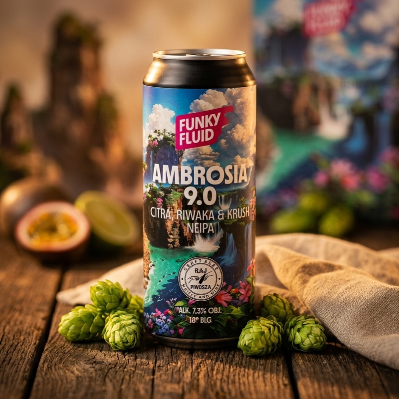 Ambrosia 9.0 - Funky Fluid IPA - New England / Hazy 500ml - 2