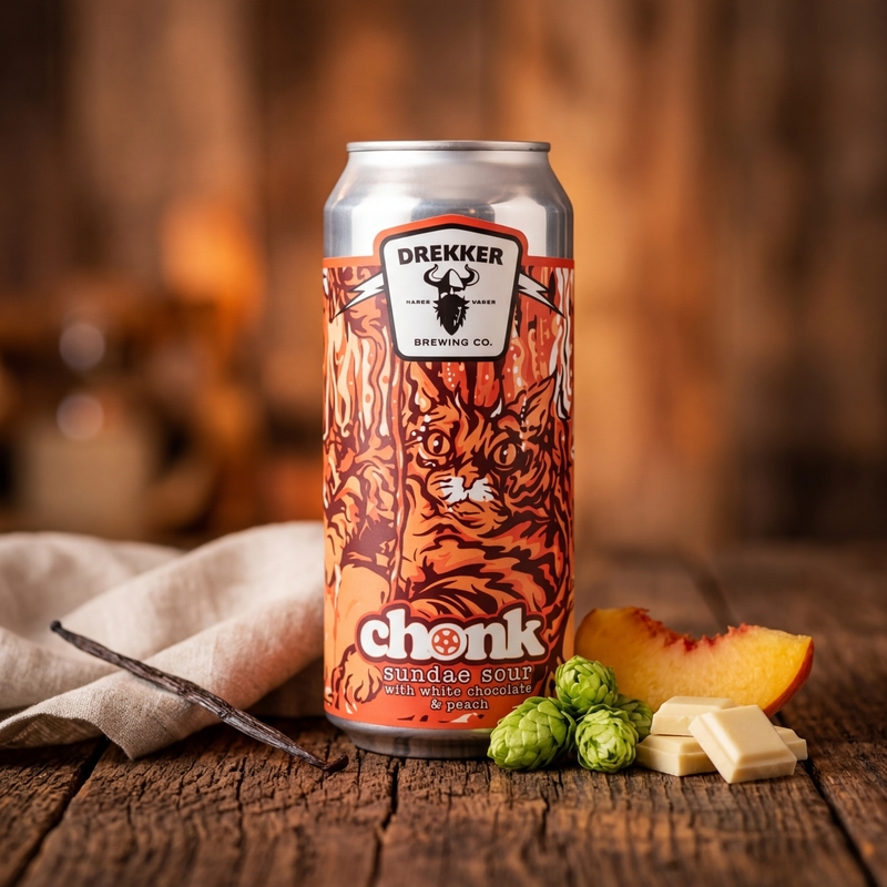 CHONK: White Chocolate & Peach - Drekker Brewing Company Sour - Smoothie / Pastry 473ml - 1