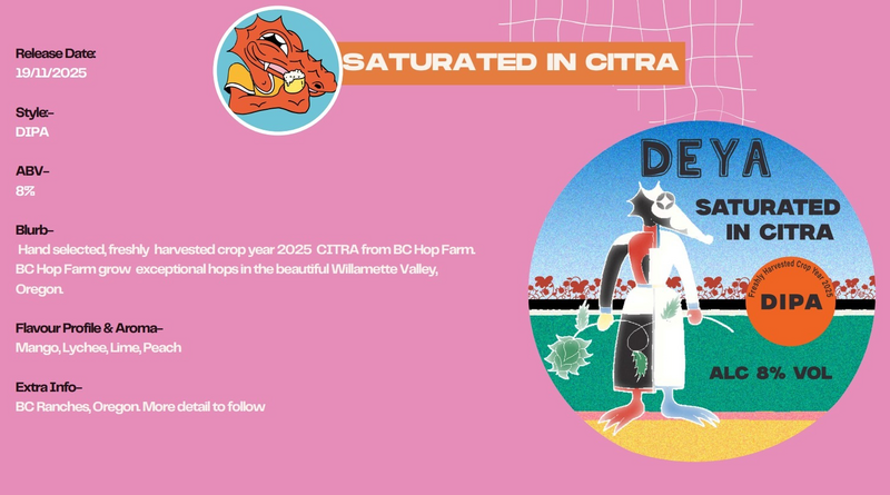 Saturated In Citra - DEYA Brewing Company IPA - Imperial / Double New England / Hazy 500ml - 1